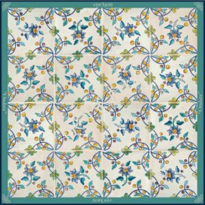 pañuelo-seda-borghiavalnecia-67x67cm-azulejo-antiguo-artesania-mediterranea-reproduccion-azul-verde-ondara