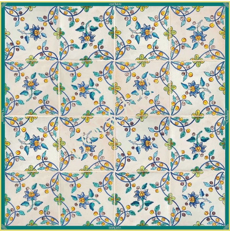 pañuelo-seda-borghia-valencia-azulejo-antiguo-mediterraneo-azul-verdeagua-ondara