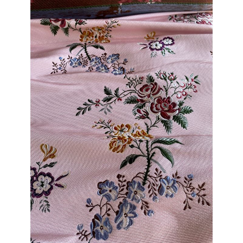 tejido-seda-borghia-valencia-espolin-otoman-vintage-sxviii-guirnalda-tela-fallera-indumentaria-tradicional-valenciana-rosa-marita-peonia