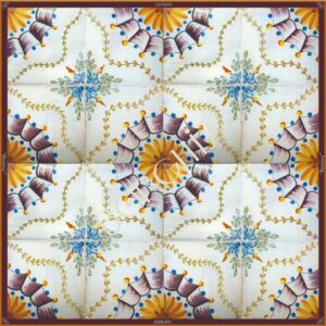 pañuelo-seda-borghia-valencia-90x90cm-azulejo-antiguo-morado-naranja-benissa