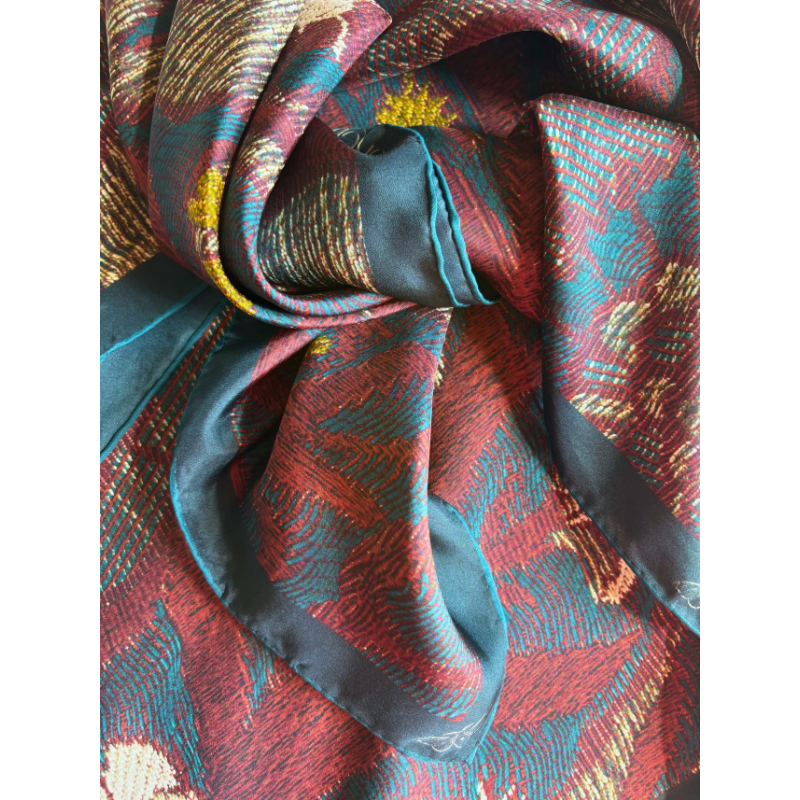 Pañuelo seda MANUELA 90x90 cm - Imagen 3