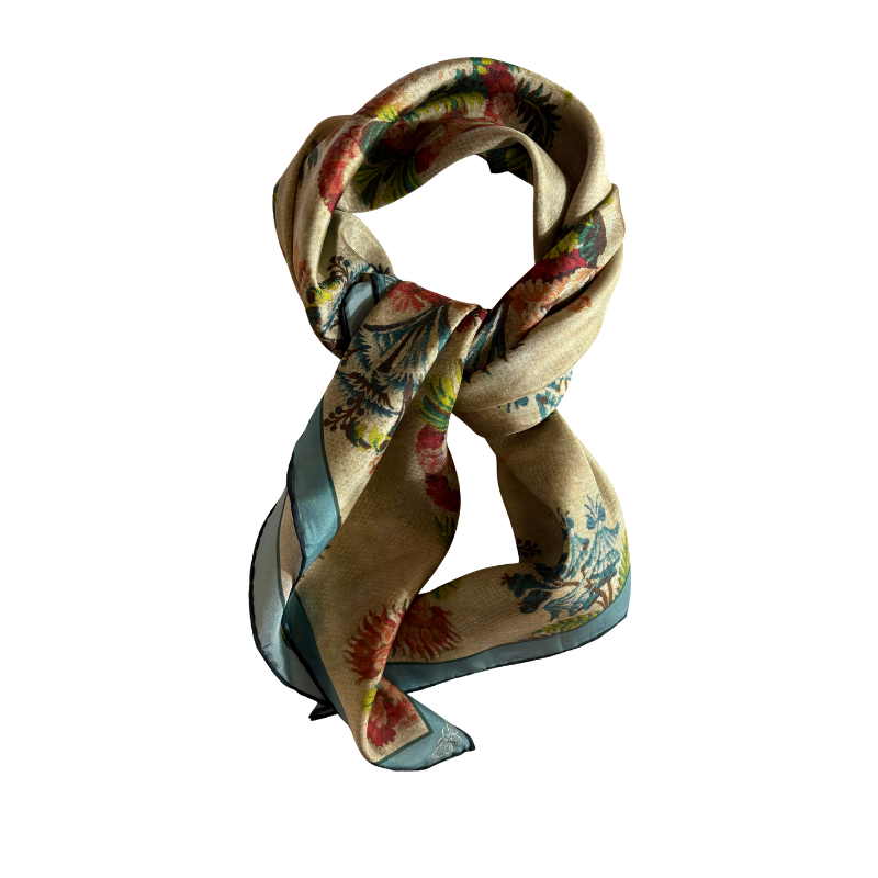 Pañuelo seda AZUCENA 90x90 cm - Imagen 4